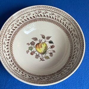 Johnson Brothers Staffordshire Old Granite Fruit Sampler Round Serving Bowl.